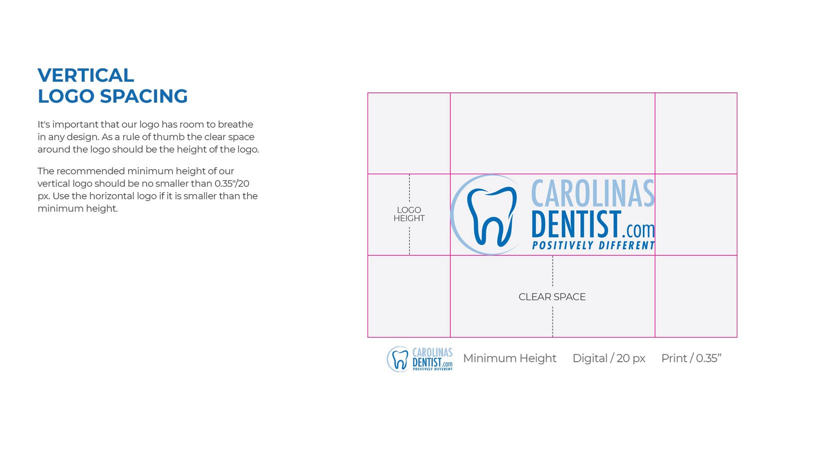 Carolinas Dentist Logo Spacing Guide
