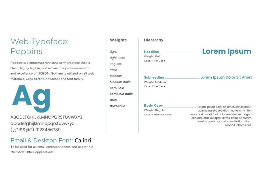 North Carolina Board of Nursing Brand Web Typeface