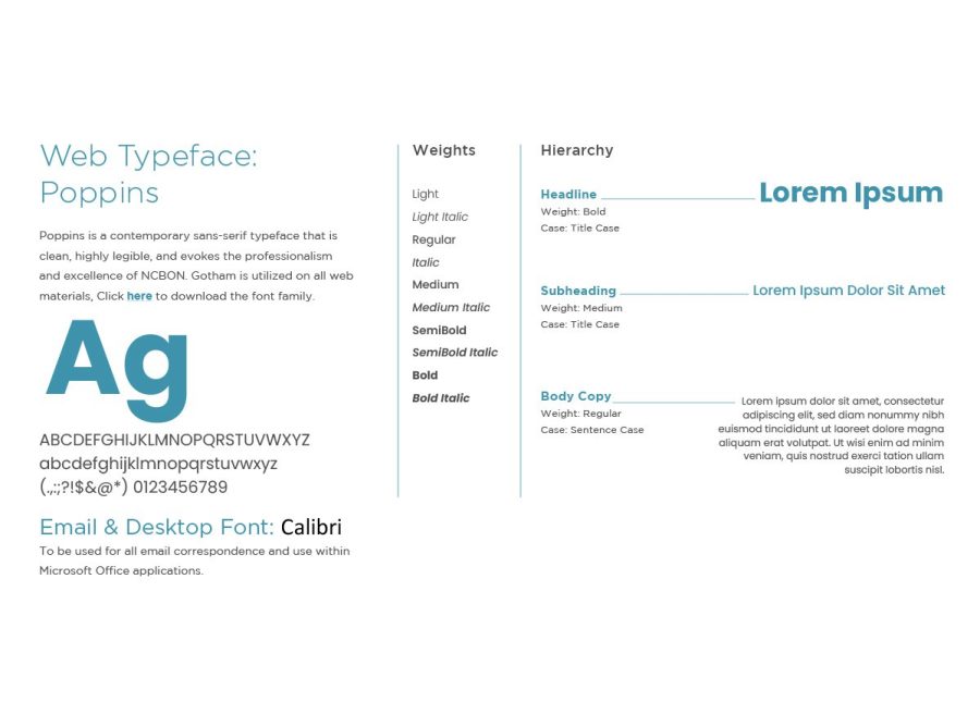 North Carolina Board Of Nursing Brand Web Typeface